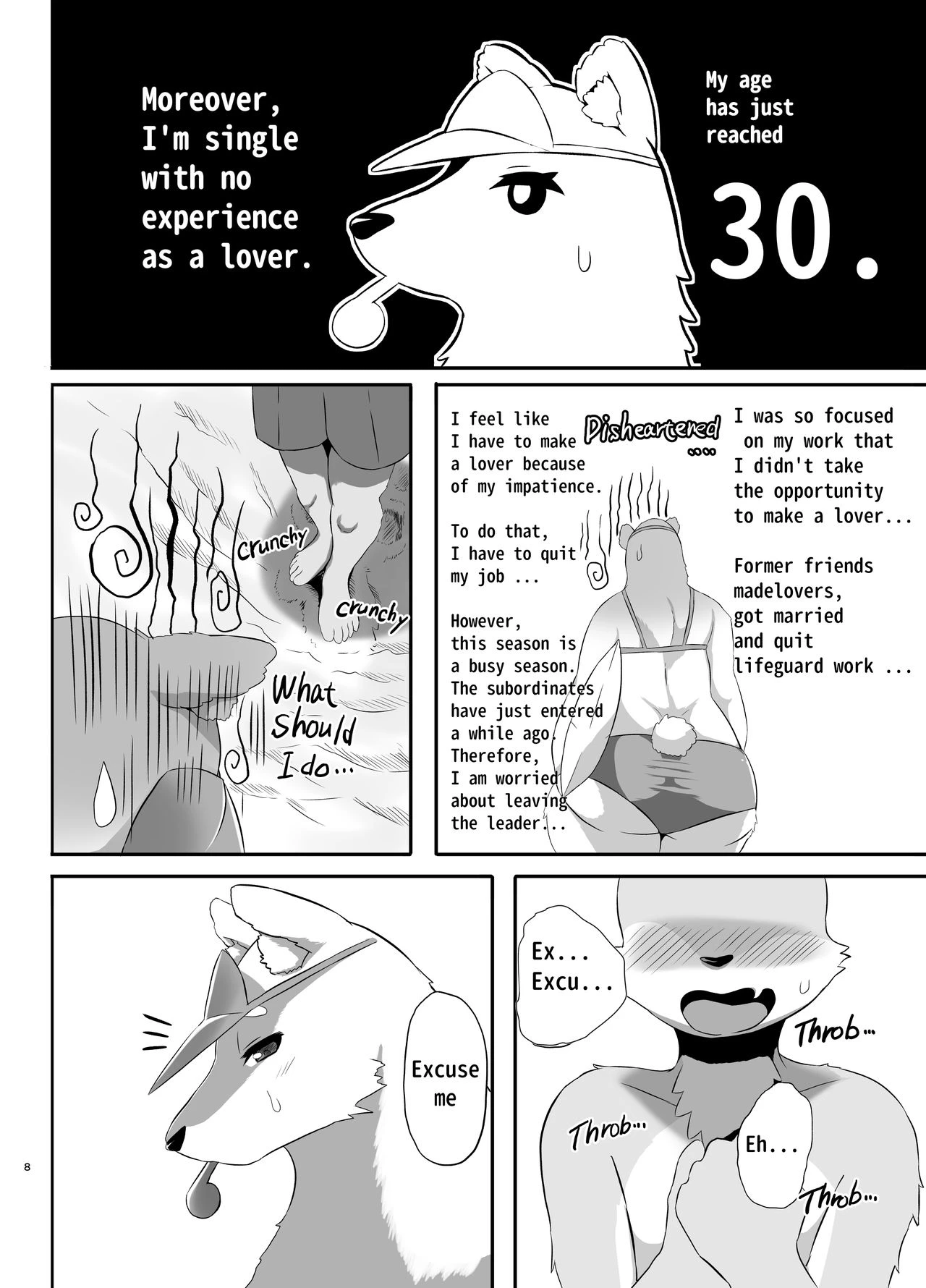 Beach Life Guard 30years old Polar bear woman First love | Kaihinkyumeishi Misoji Shirokumaonna Hajimete no Koi porn comic picture 8