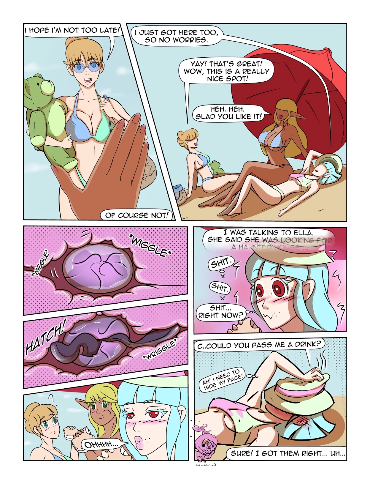 Blue, Stuffed on the Beach porn comic picture 3