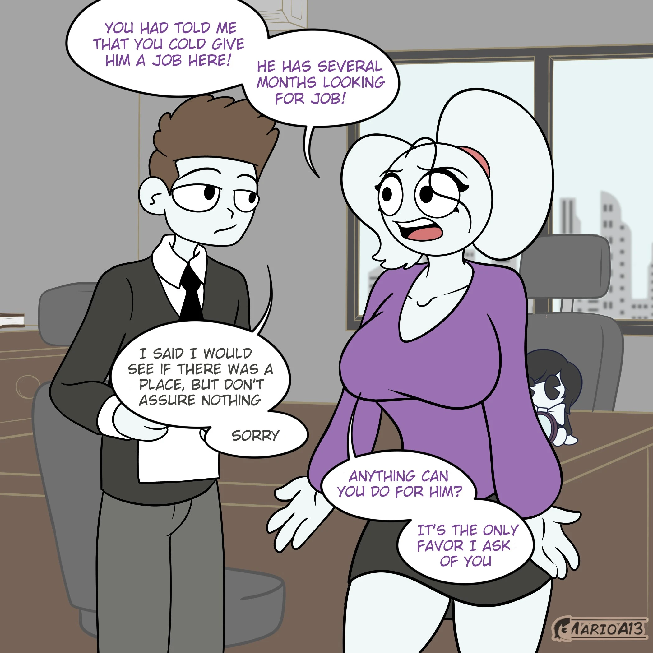 Carla in the boss's office (MarioA13) porn comic picture 5