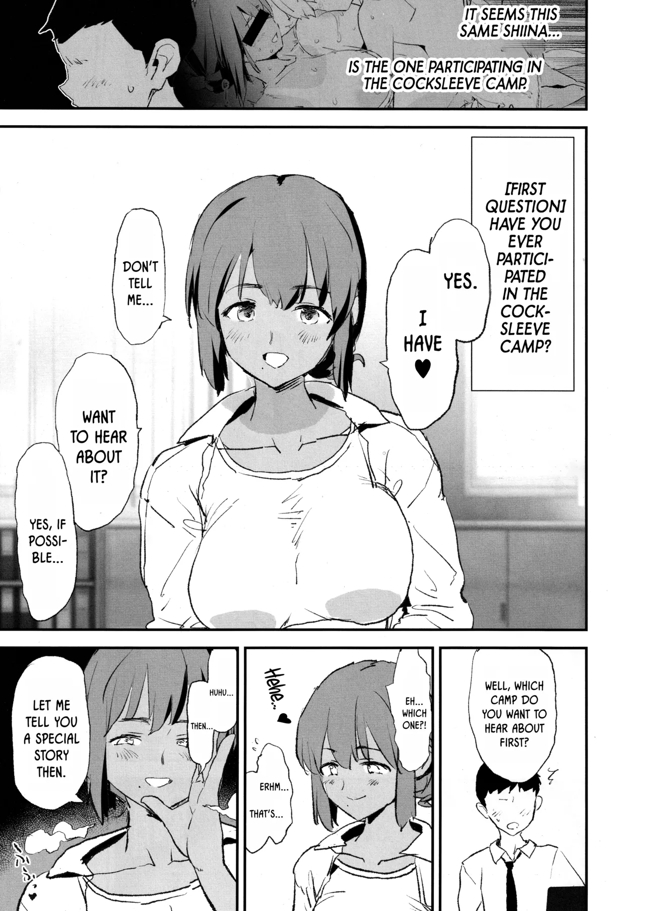 Cocksleeve Camp's Hypnosis Lewd Interview -Haruka Shiina- | Onaho Gasshuku Saimin Dosukebe Interview Shiina Senpai porn comic picture 4