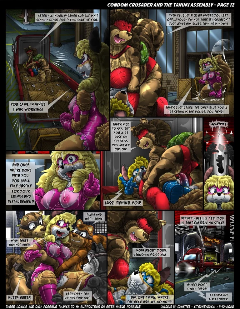 Condom Crusader and the Tanuki Assembly porn comic picture 12