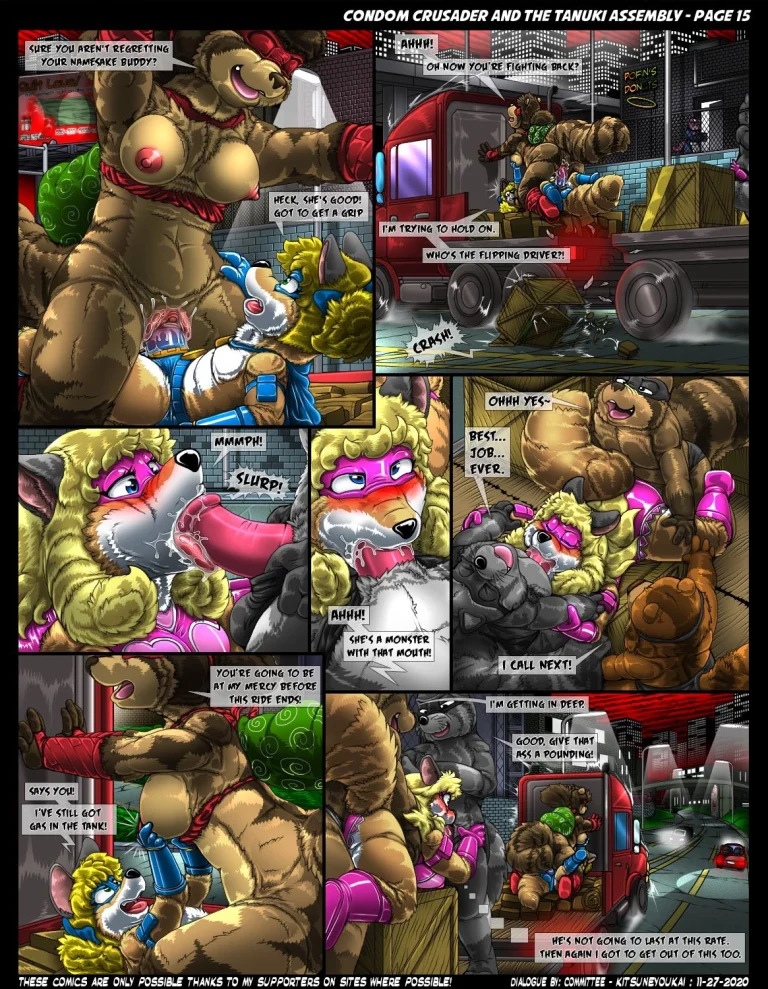 Condom Crusader and the Tanuki Assembly porn comic picture 15