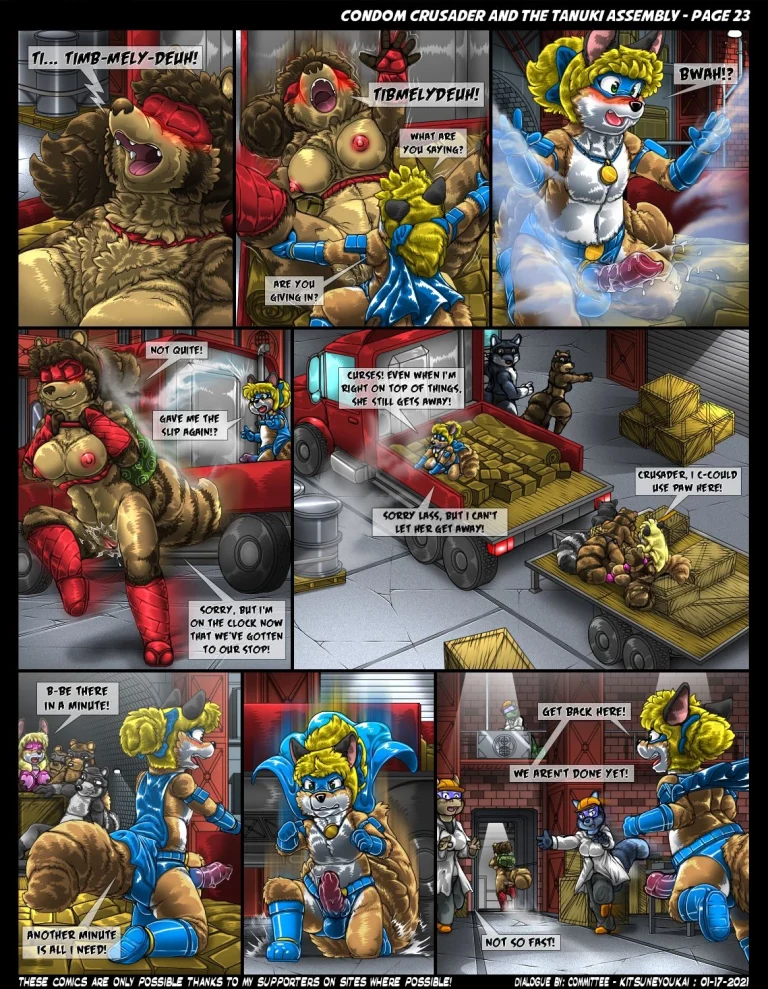 Condom Crusader and the Tanuki Assembly porn comic picture 24