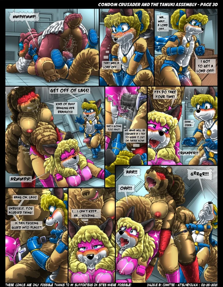 Condom Crusader and the Tanuki Assembly porn comic picture 33
