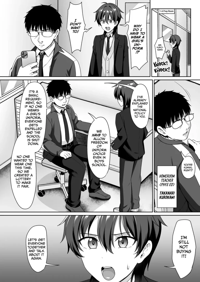 Crossdressing in a Boys School porn comic picture 4