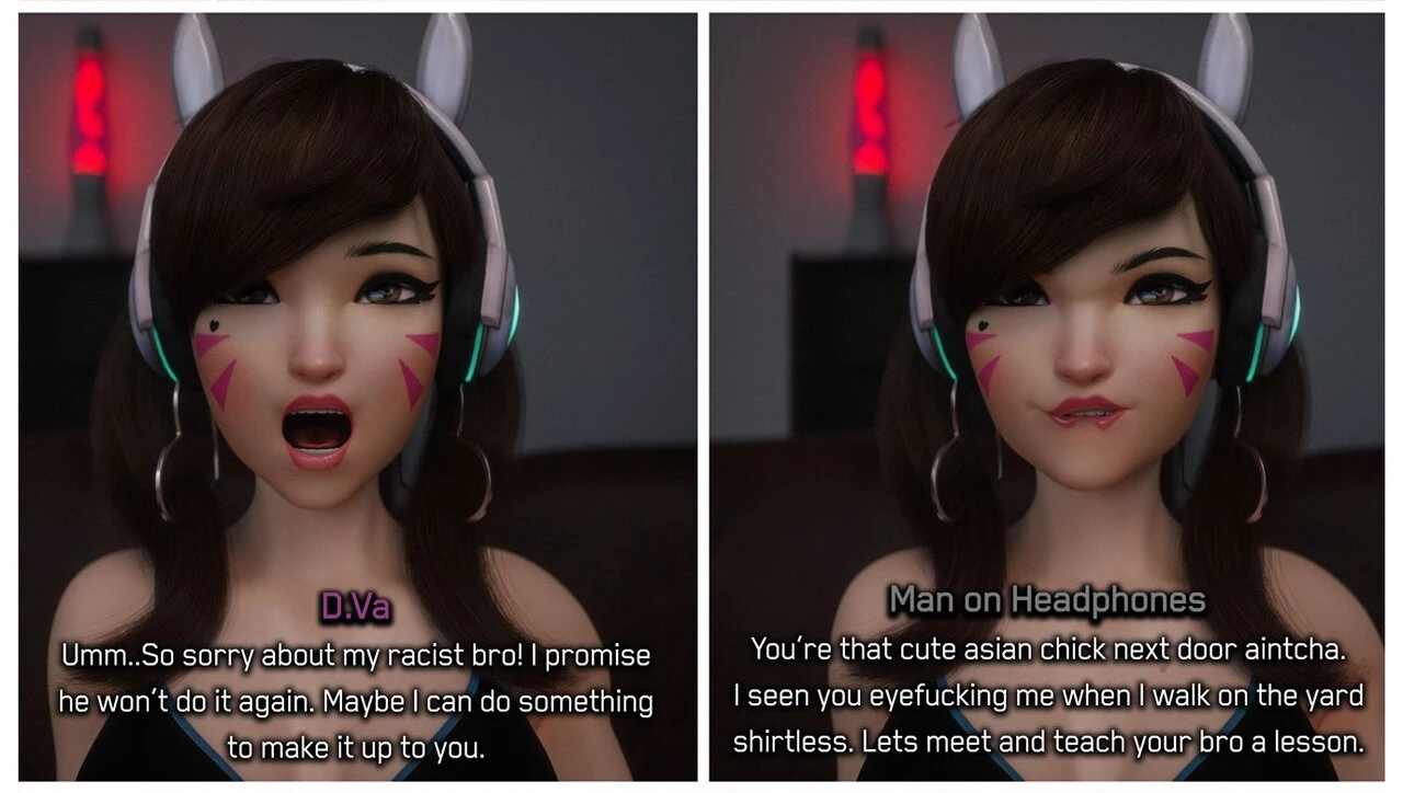 D.Va apologizes to your neighbor porn comic picture 2