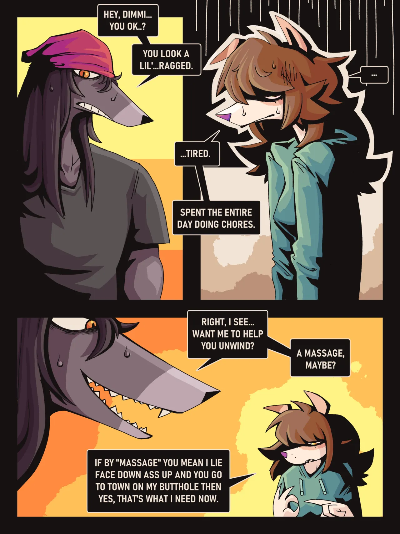 Dimmi's Assventure porn comic picture 1