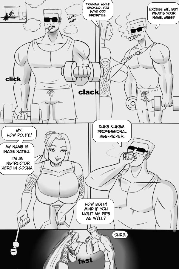 Duke Nukem x Taimanin: Let's Bang Grandma porn comic picture 2