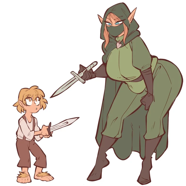 Elf x Halfling porn comic picture 13