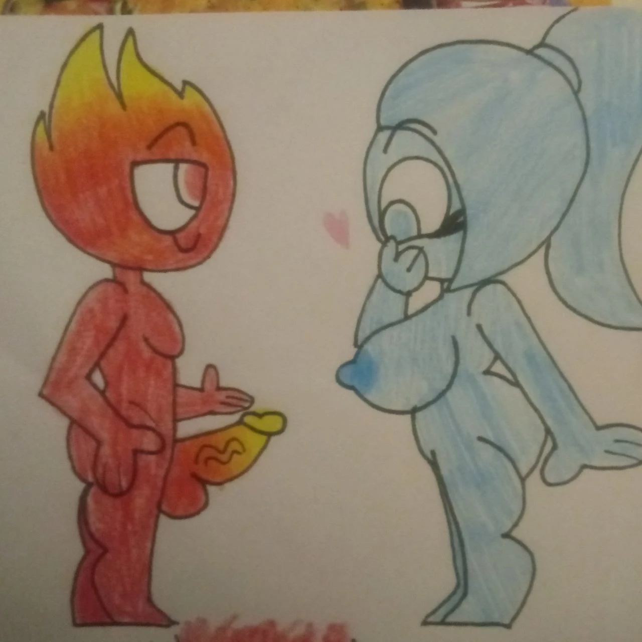 Fireboy and Watergirl porn comic picture 1