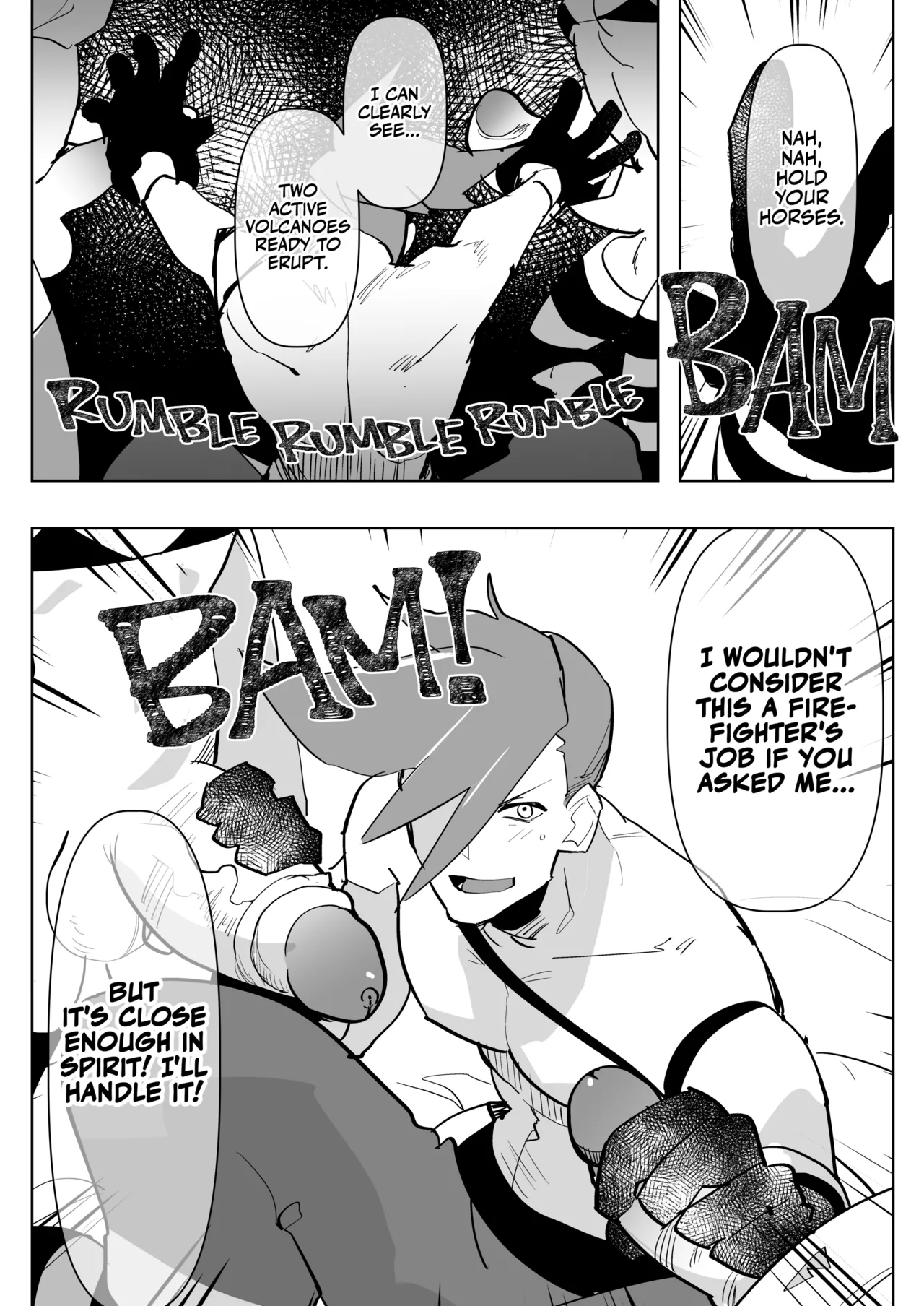 Futa Extinguisher | Futanari x Otoko no Hon porn comic picture 5