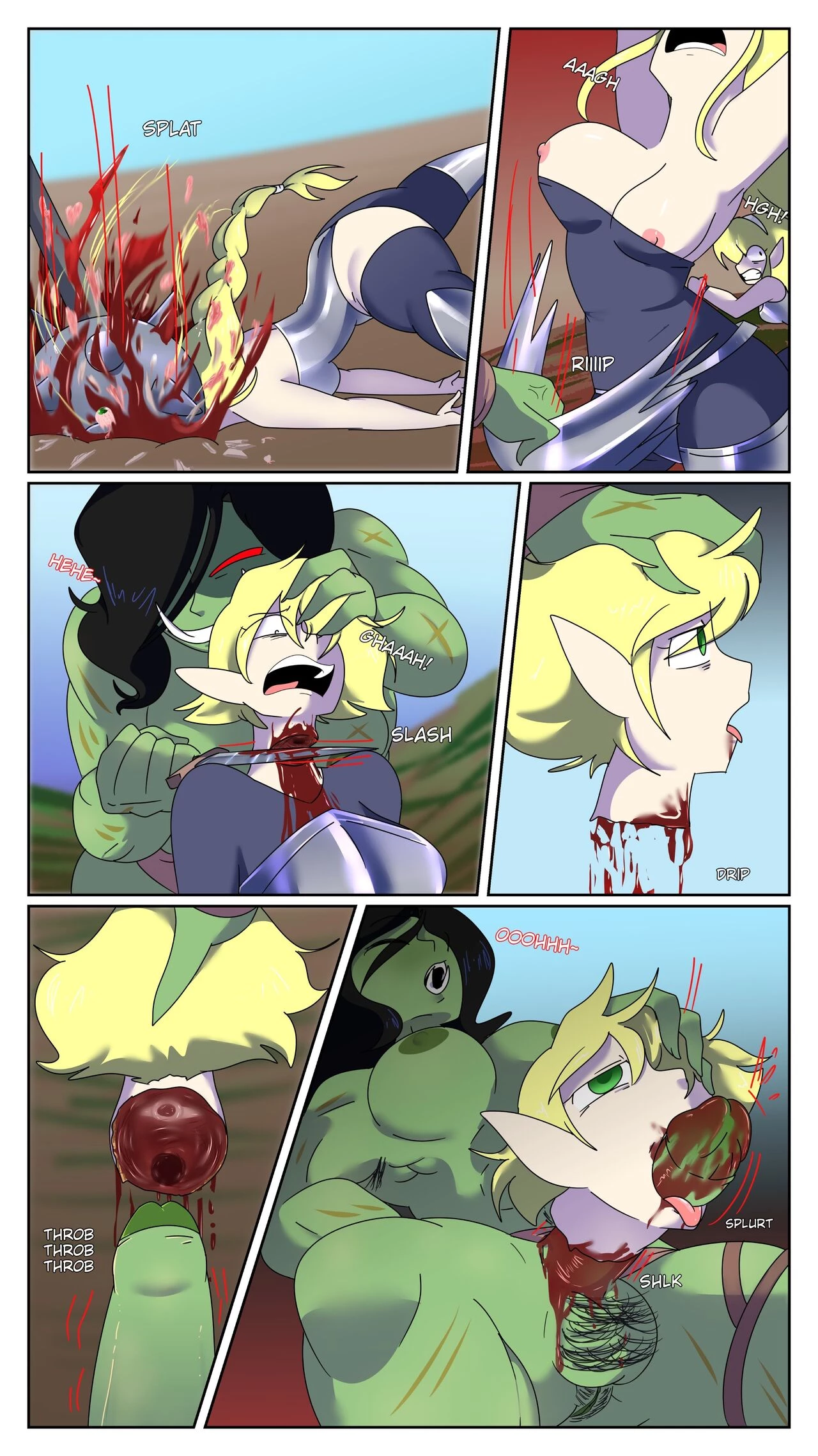 Futa Orcs vs Elves porn comic picture 3