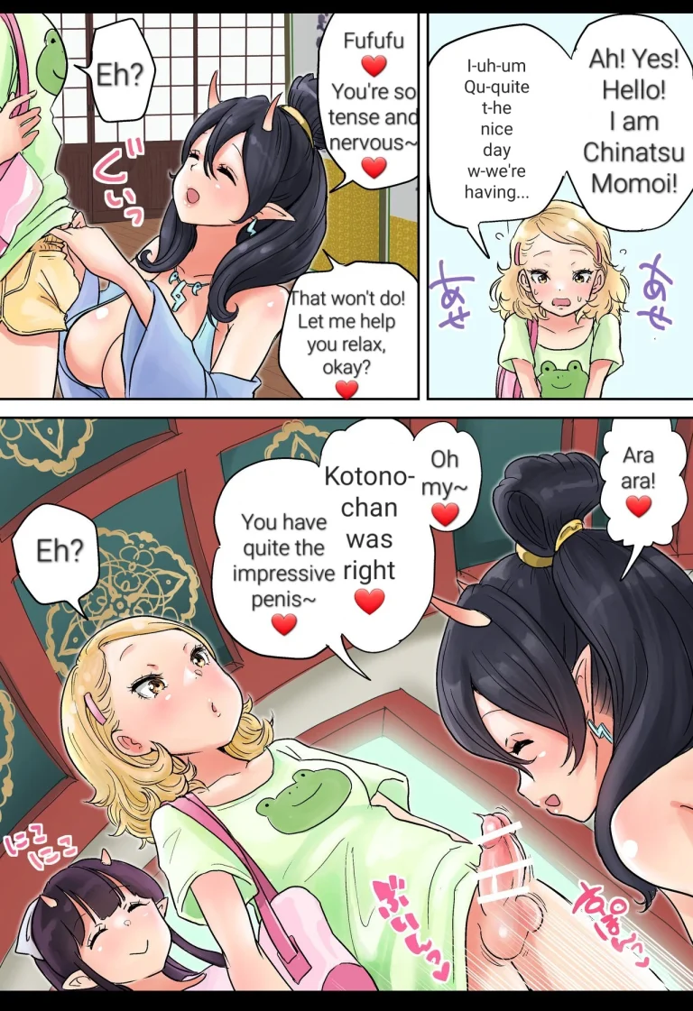 Futanari x Oni Mother and Daughter porn comic picture 2