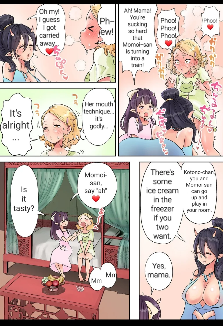 Futanari x Oni Mother and Daughter porn comic picture 5