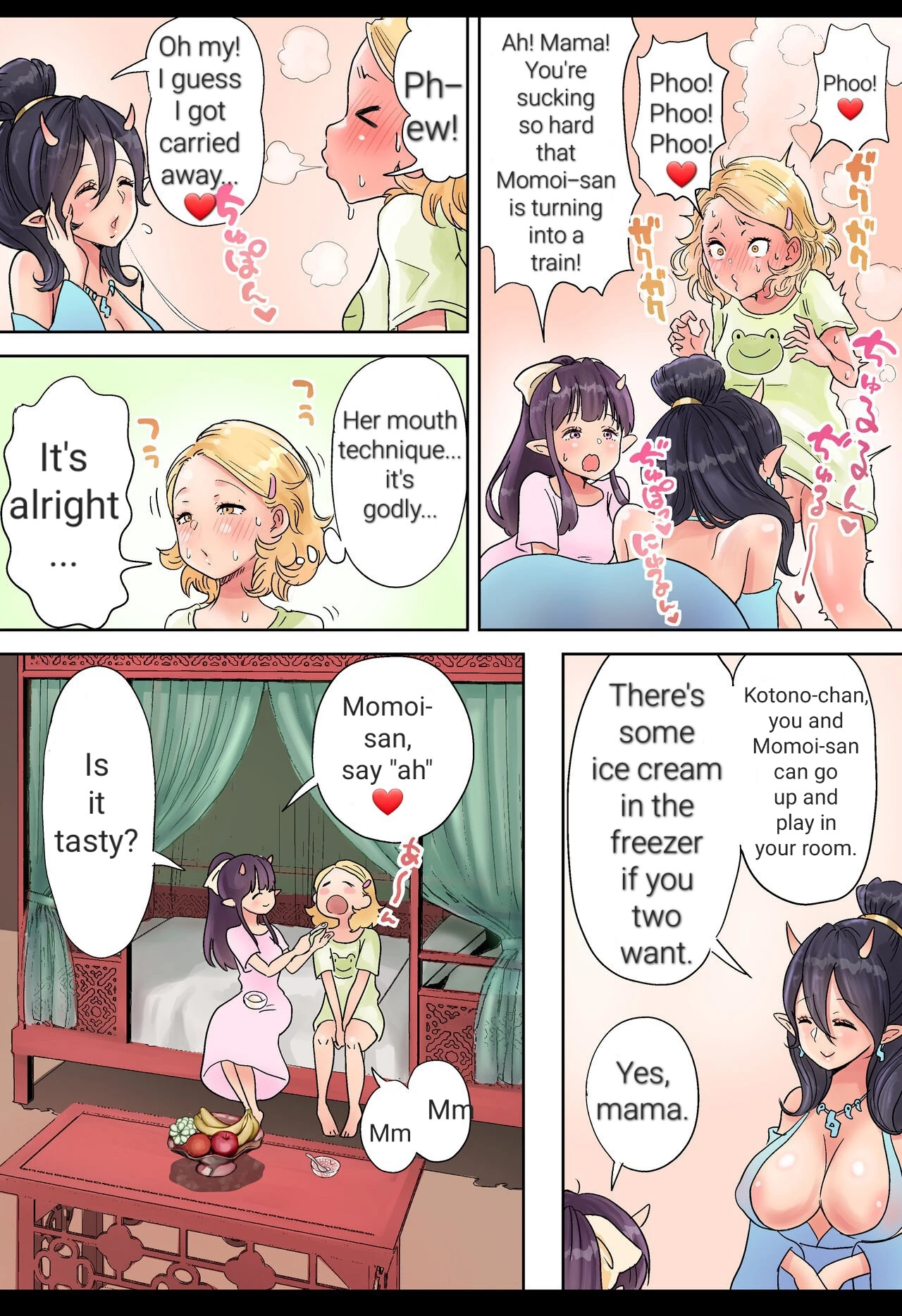 Futanari x Oni Mother and Daughter porn comic picture 5