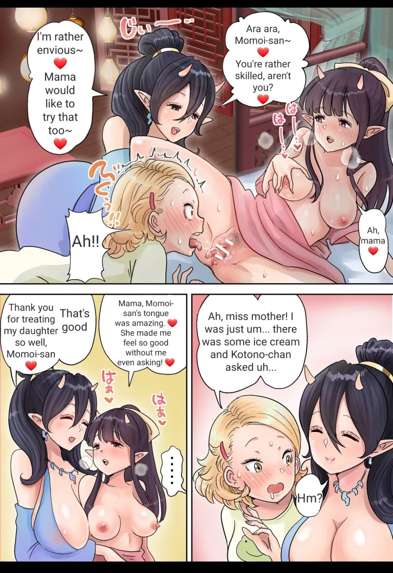Futanari x Oni Mother and Daughter porn comic picture 8