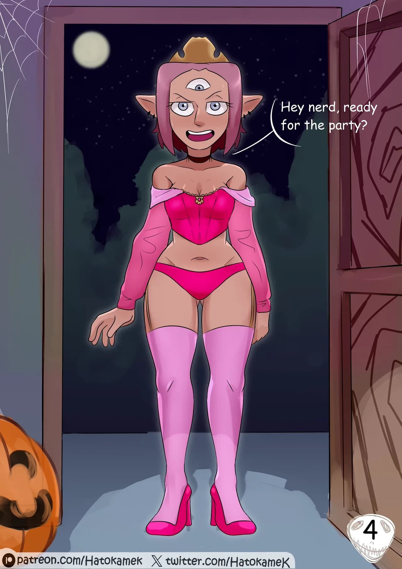 Girls at a Halloween Party porn comic picture 4