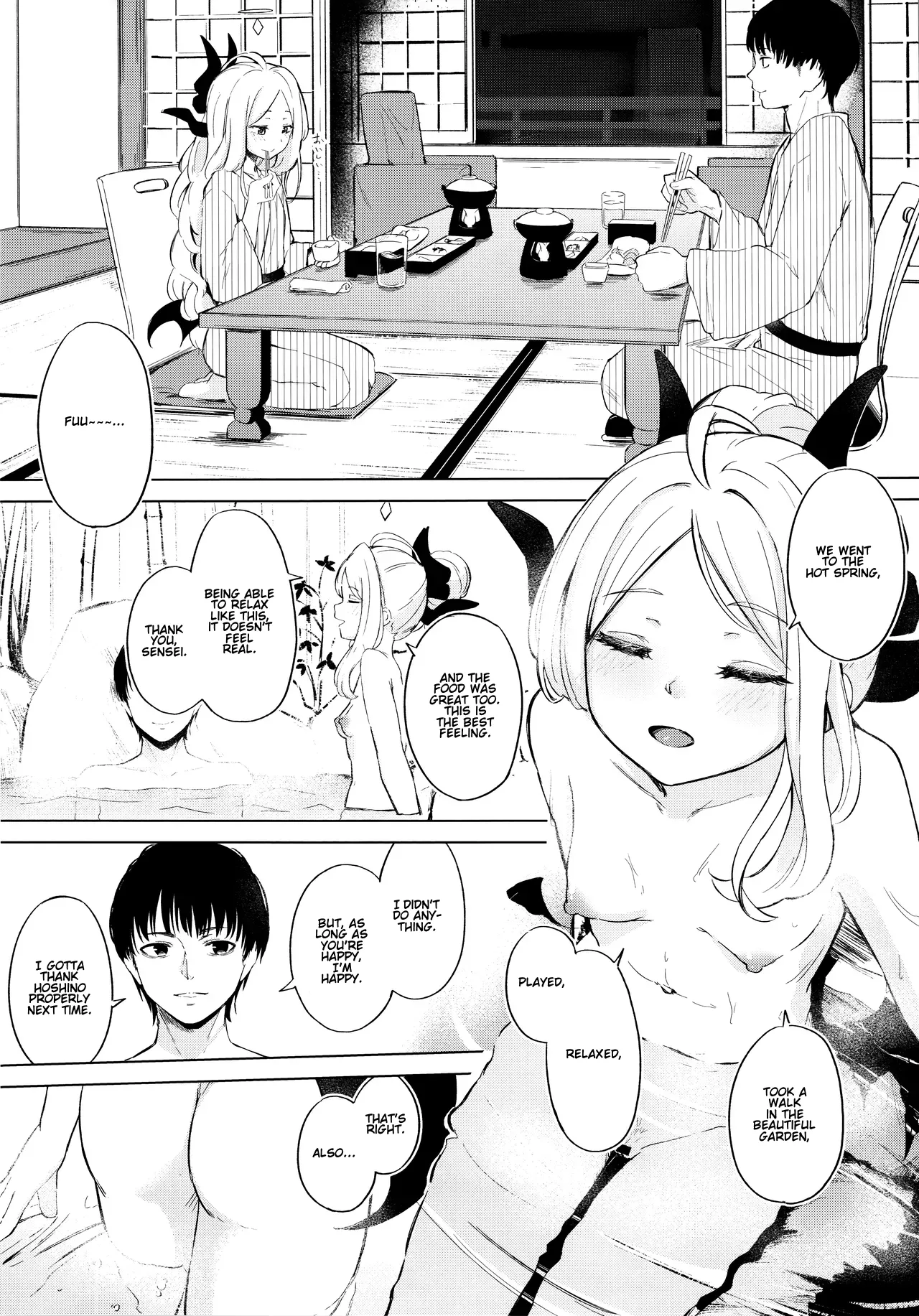 Going to a steamy private outdoor hot spring with a clingy chairwoman | porn comic picture 7