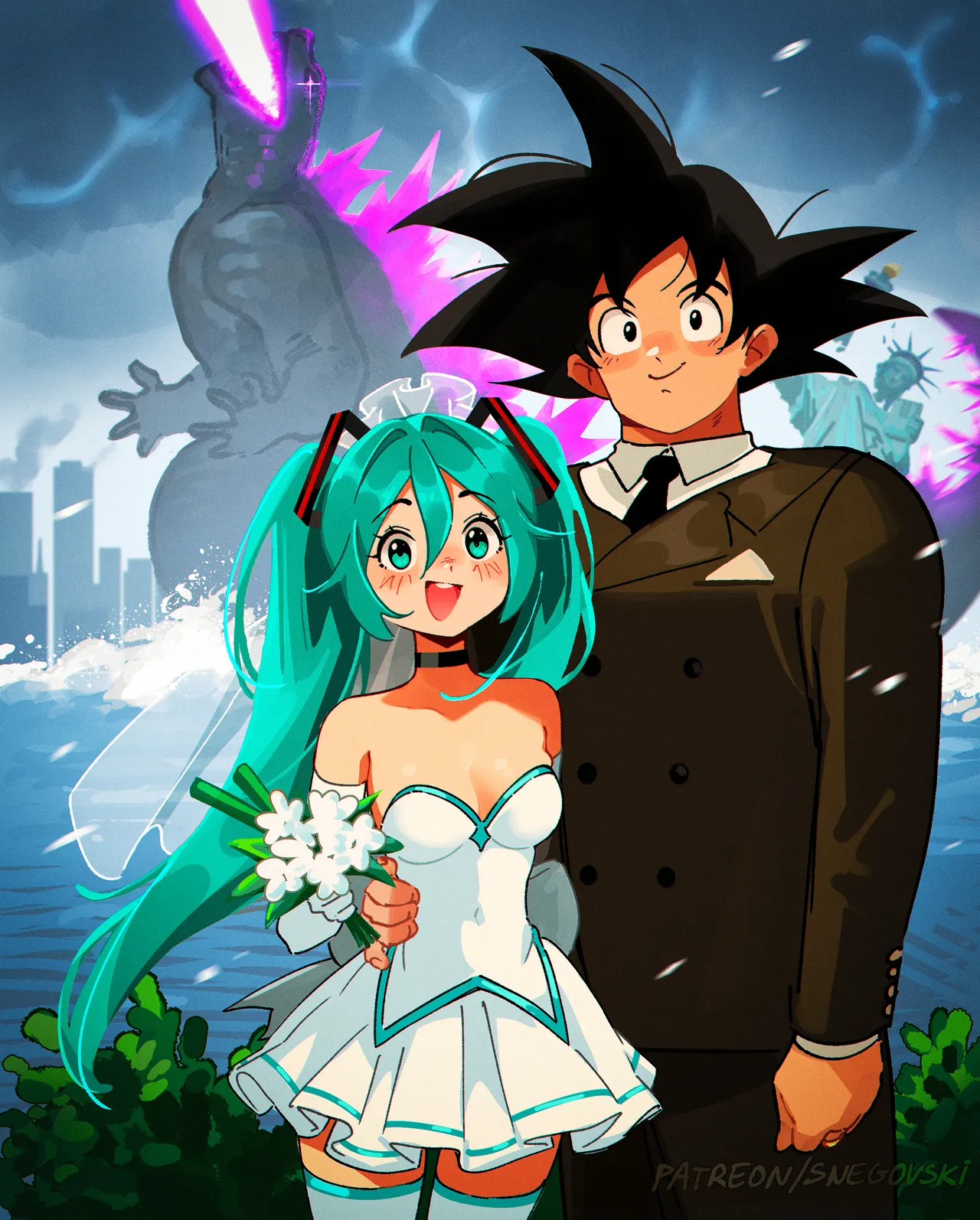 Goku x Miku porn comic picture 1