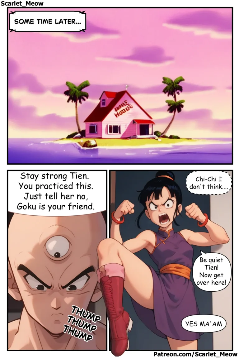 Goku's Absence - Tempting Tien porn comic picture 8
