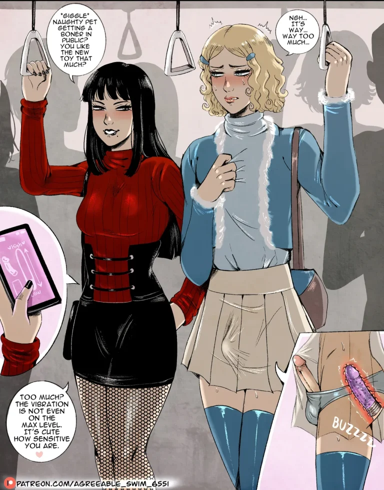 Goth dom & femboy BF porn comic picture 11
