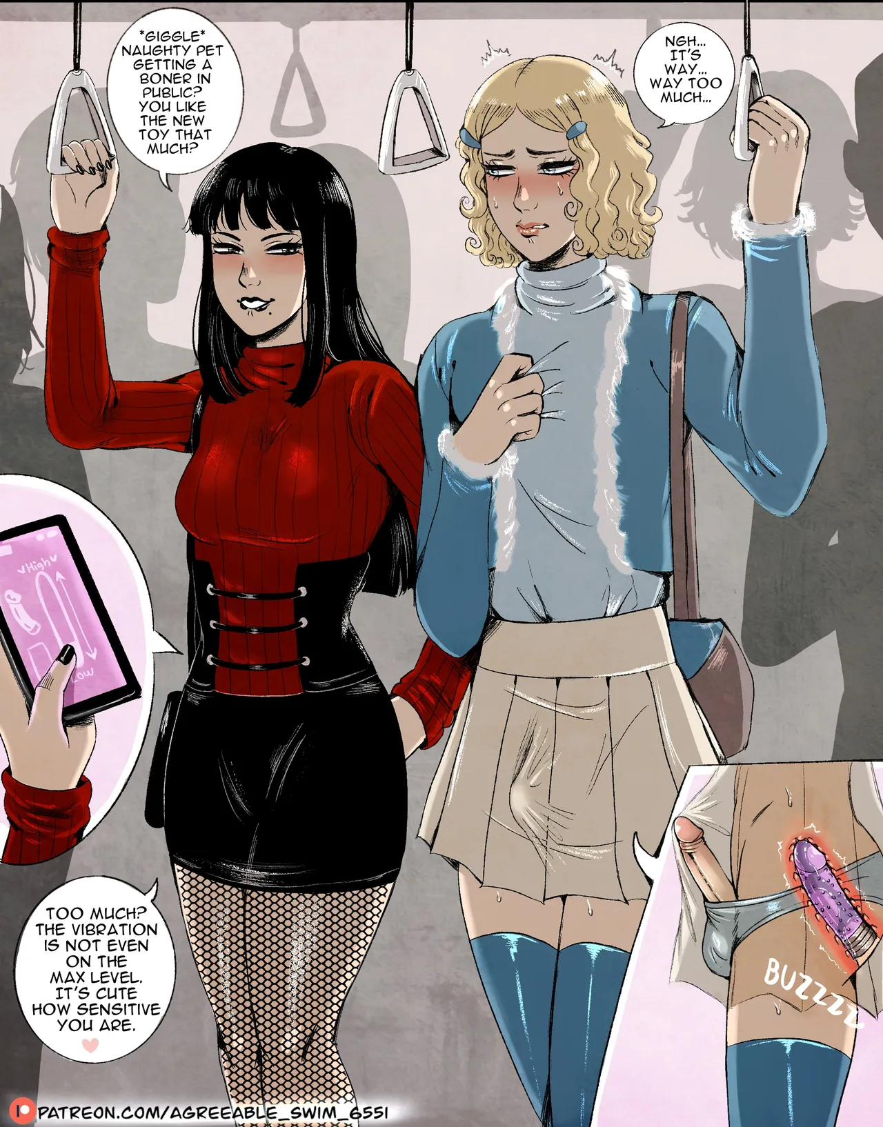 Goth dom & femboy BF porn comic picture 11