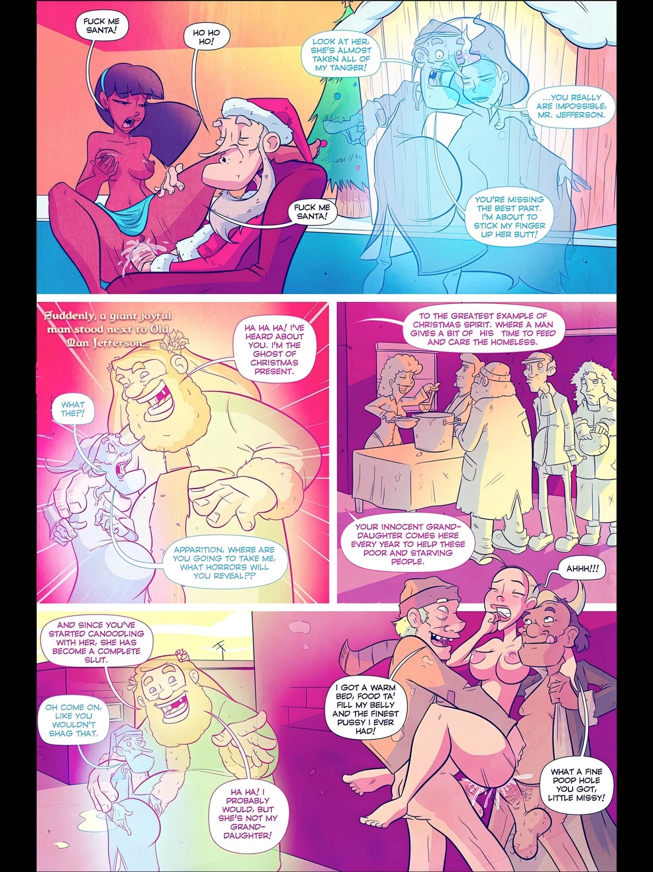 Grumpy Old Man Jefferson. A Wrinkly Carol porn comic picture 3