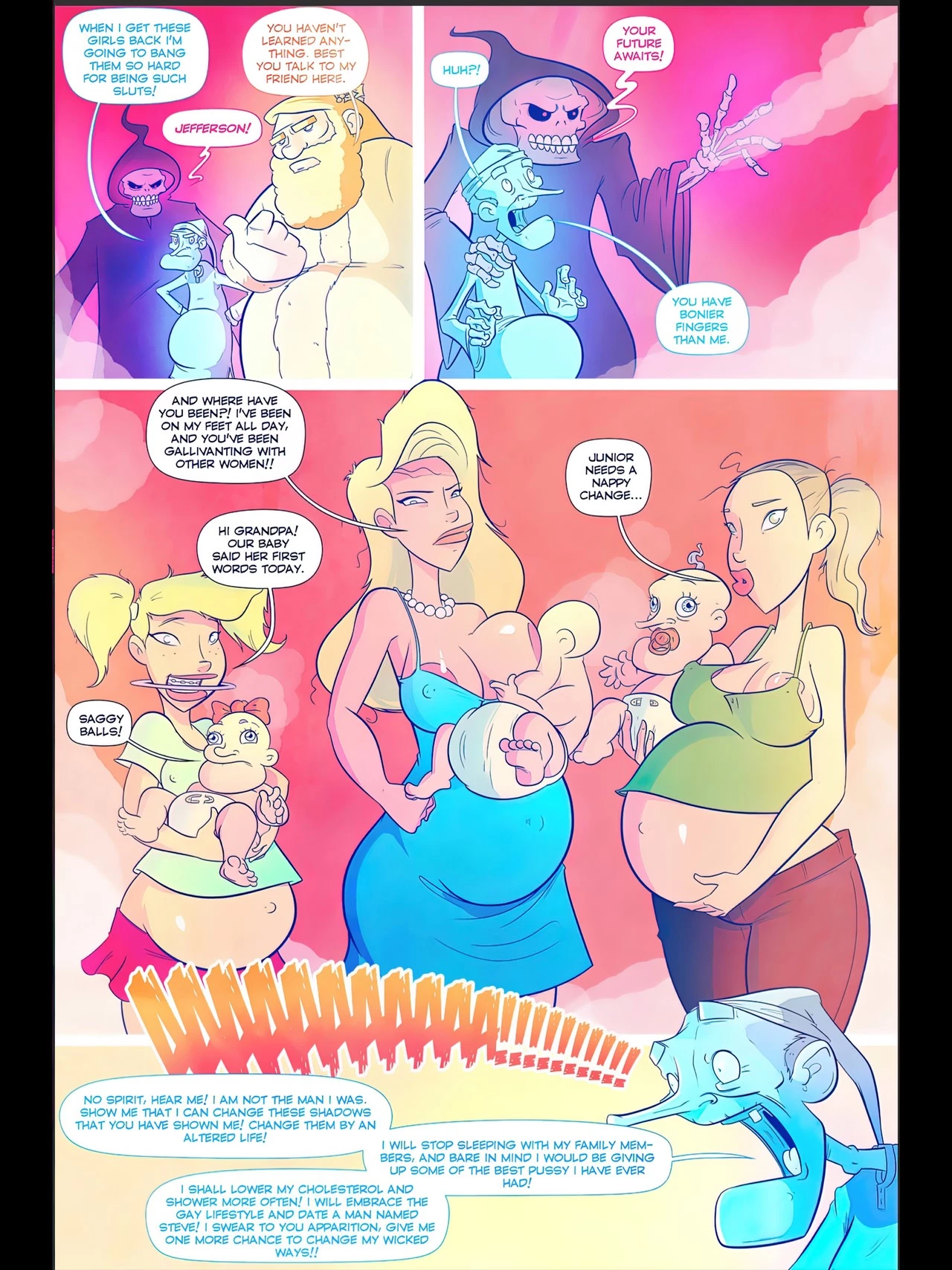 Grumpy Old Man Jefferson. A Wrinkly Carol porn comic picture 5
