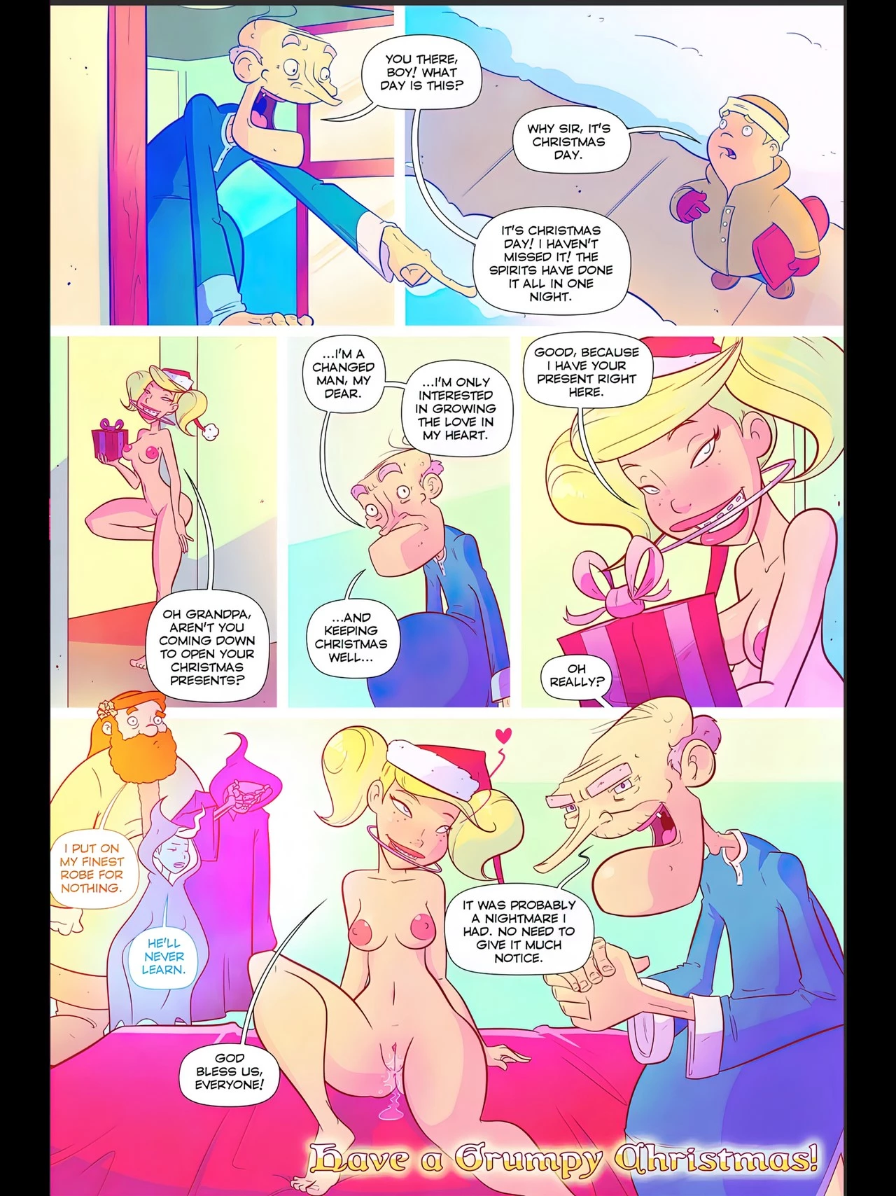 Grumpy Old Man Jefferson. A Wrinkly Carol porn comic picture 6