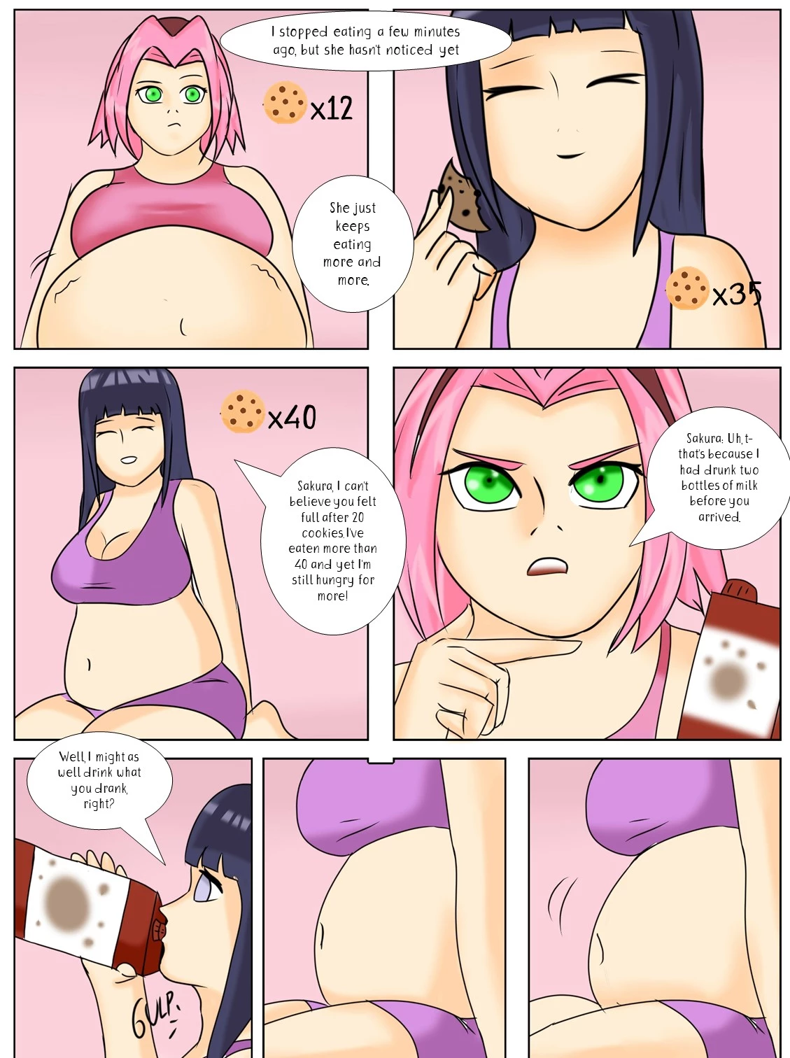 Hinata's Weight Gain porn comic picture 8