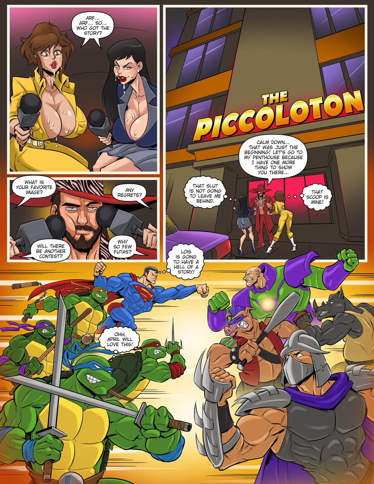 Hot Duels IV - April O'Neil vs Lois Lane porn comic picture 5