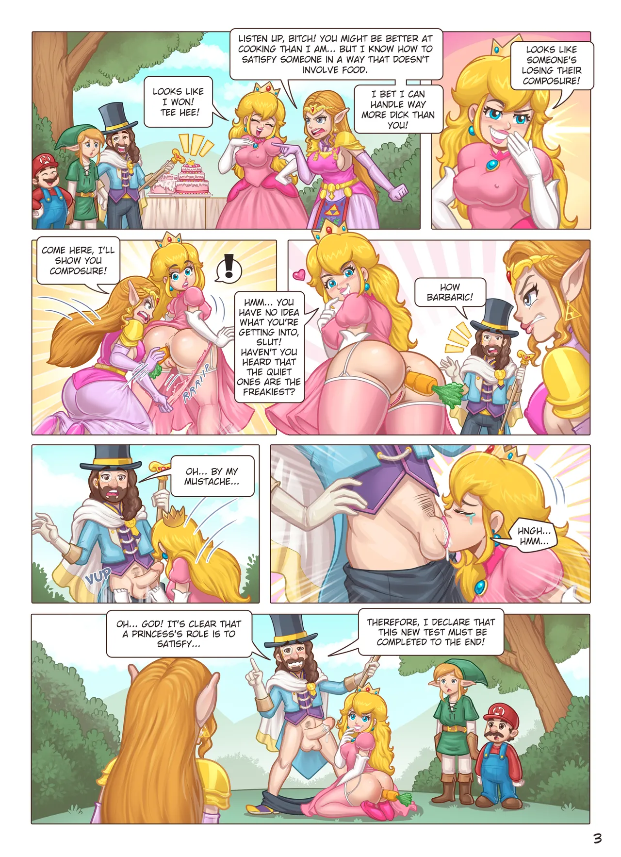 Hot Duels VI - Zelda vs Peach porn comic picture 4