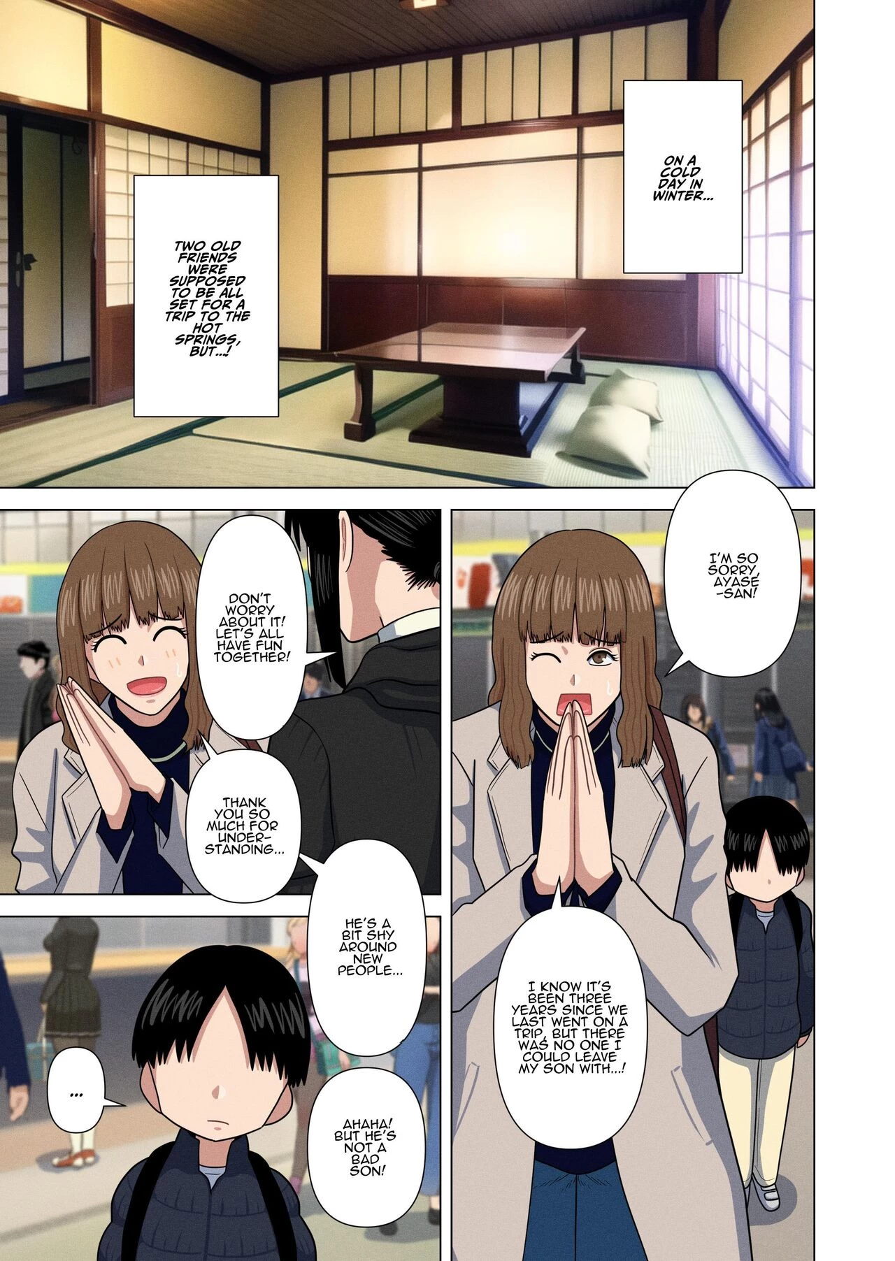 Hotspring Trip With My Mom's Friend... | Oba-san to Onsen Ryokan de... porn comic picture 2