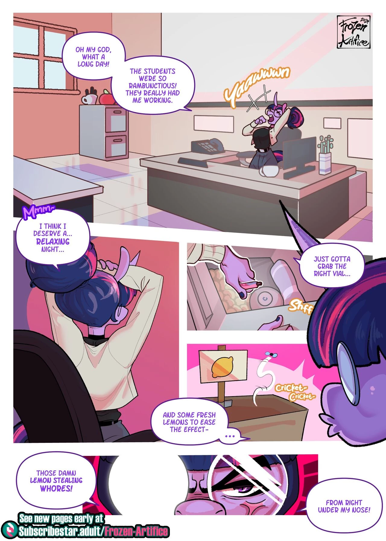 I accidentaly spiked my boss' coffee and gave her a Dick ( porn comic picture 2
