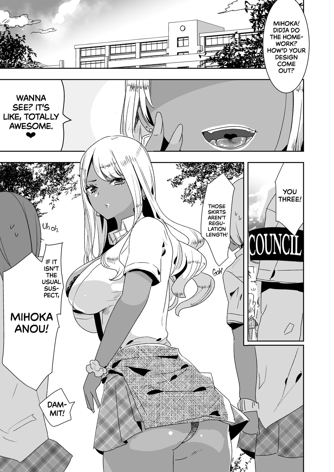 I Would Never Get Dominated and Pegged by a Tan Gal With a Huge Cock! | Futanari Kyokon Kuro Gal ni Gyaku Anal Fukujuu Saserareru nante... porn comic picture 2