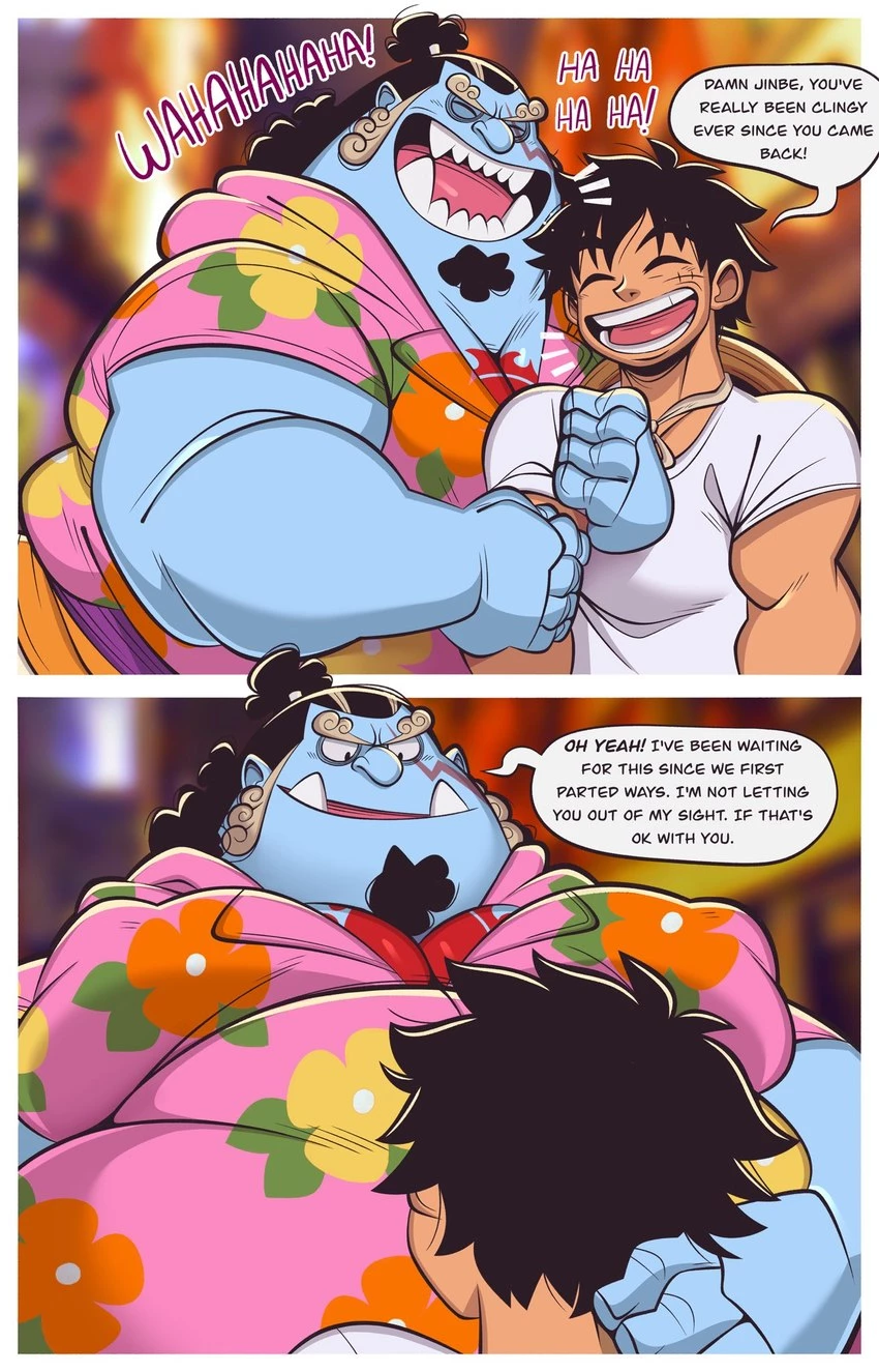 Jinbe X Luffy porn comic picture 1