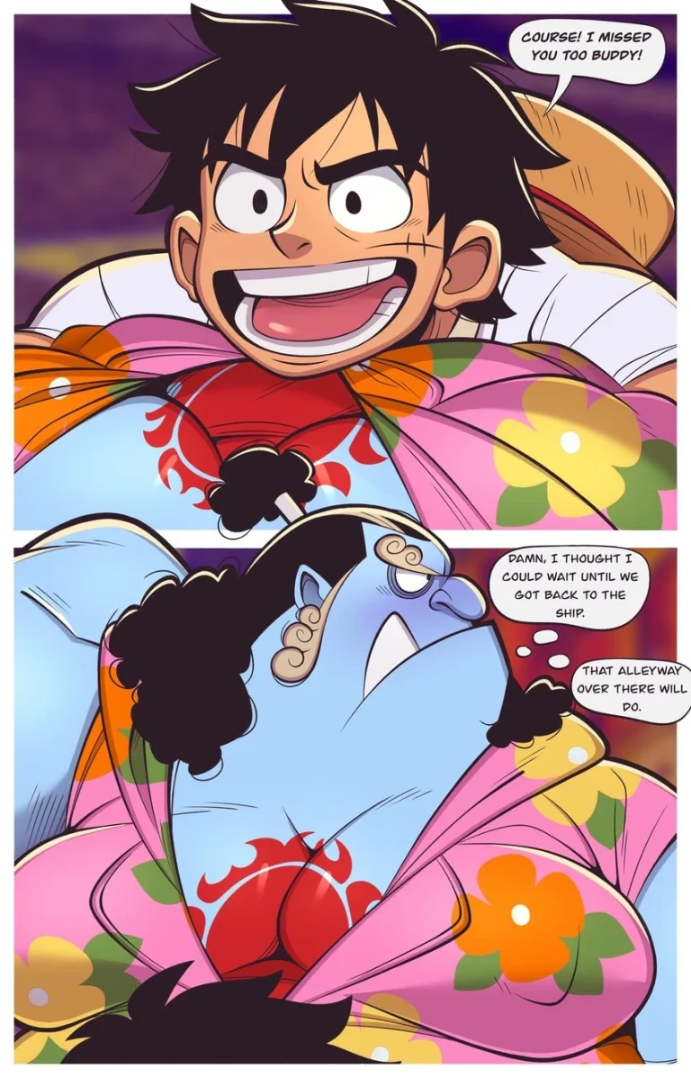 Jinbe X Luffy porn comic picture 2