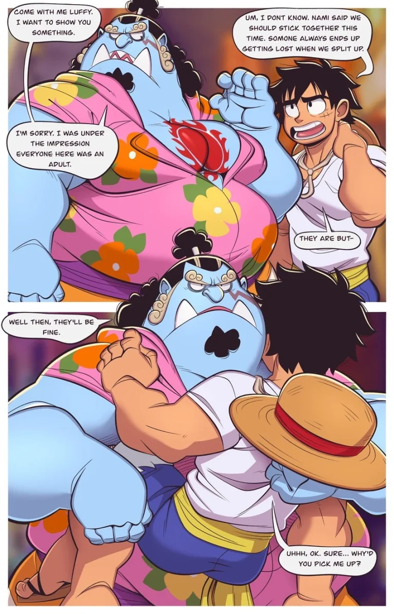 Jinbe X Luffy porn comic picture 3