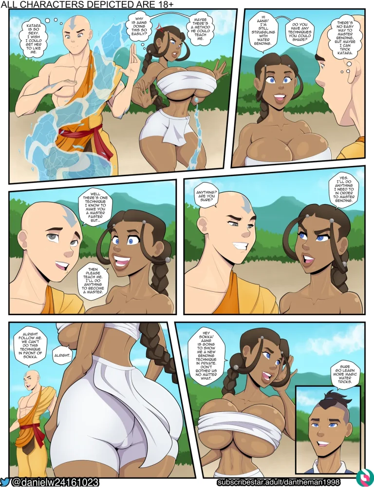 Katara's Bending Lesson porn comic picture 2