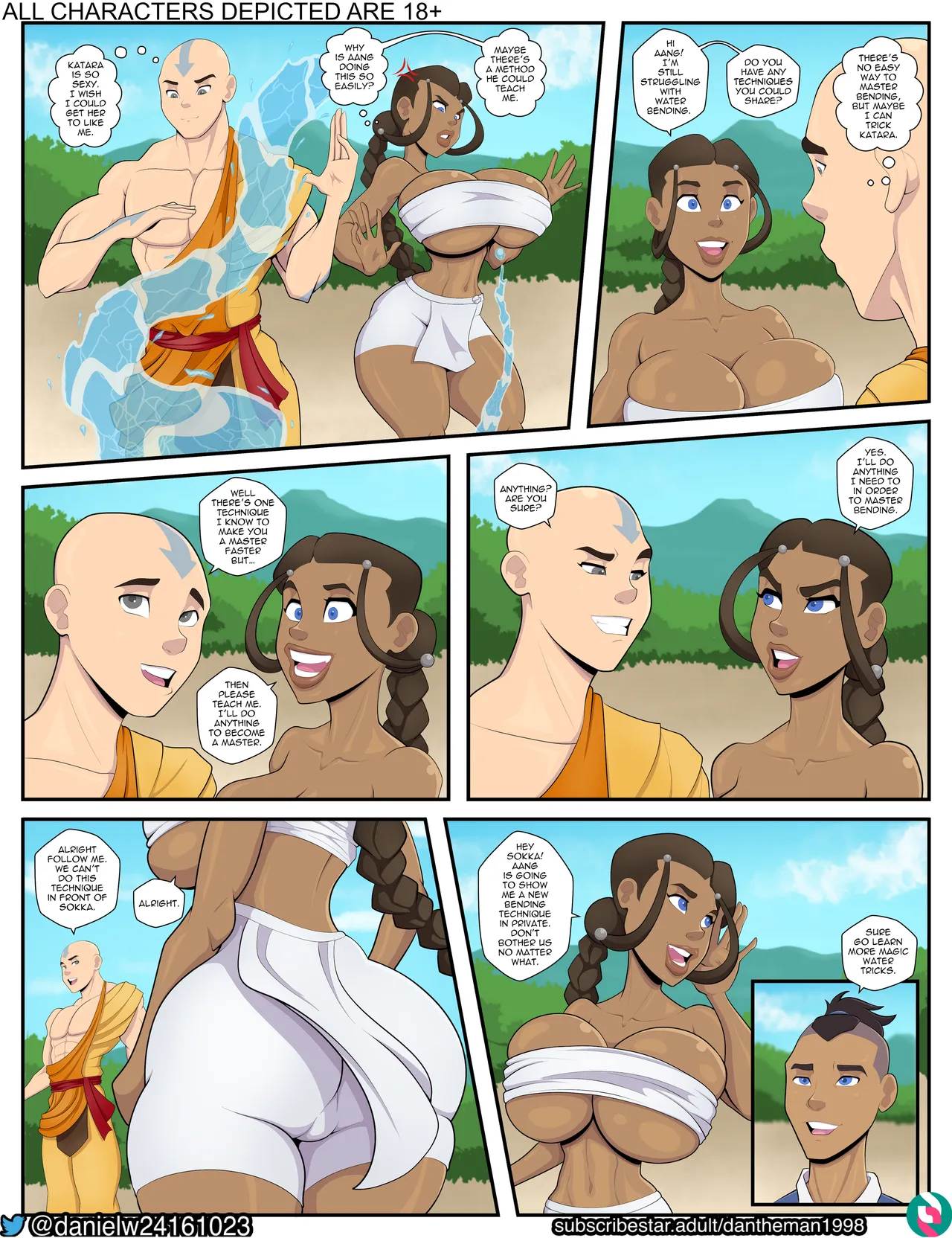Katara's Bending Lesson porn comic picture 2
