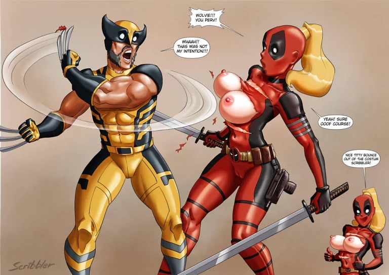 Ladypool vs Wolverine porn comic picture 3