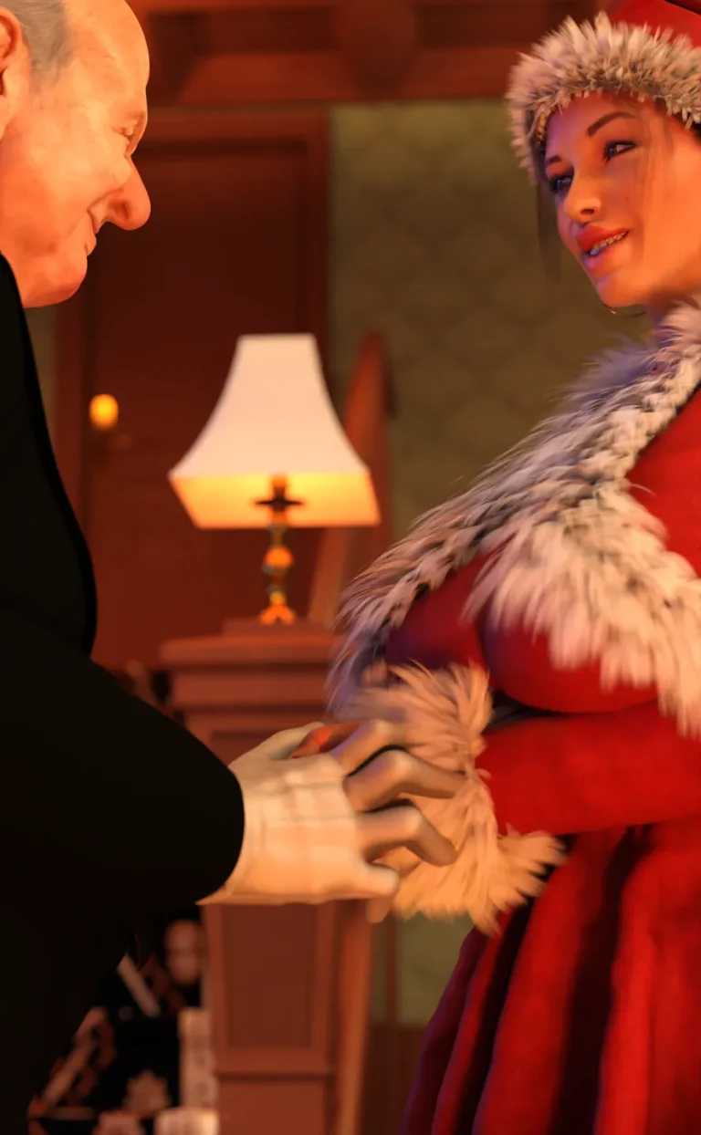 Lara Croft in " Christmas Gift for Winston " porn comic picture 9