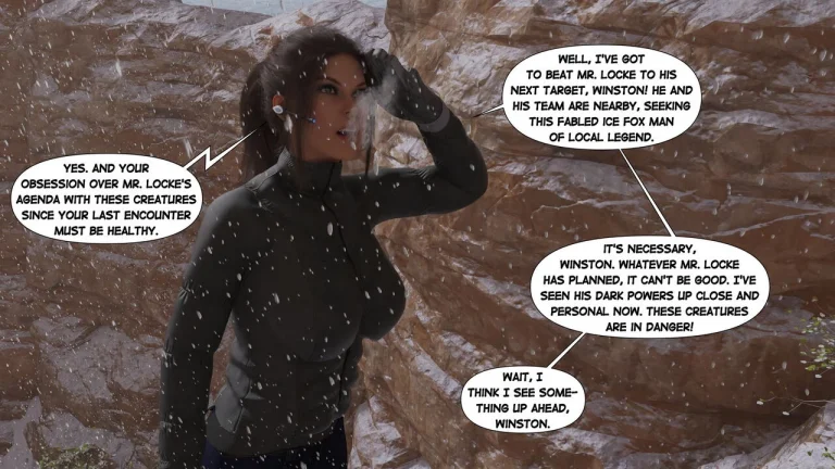 Lara Croft in Snowed Up porn comic picture 2
