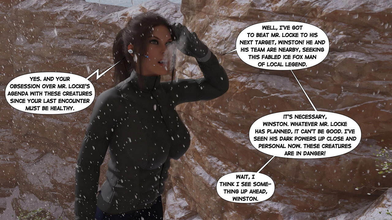 Lara Croft in Snowed Up porn comic picture 2
