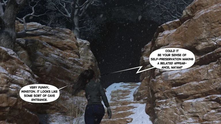 Lara Croft in Snowed Up porn comic picture 3