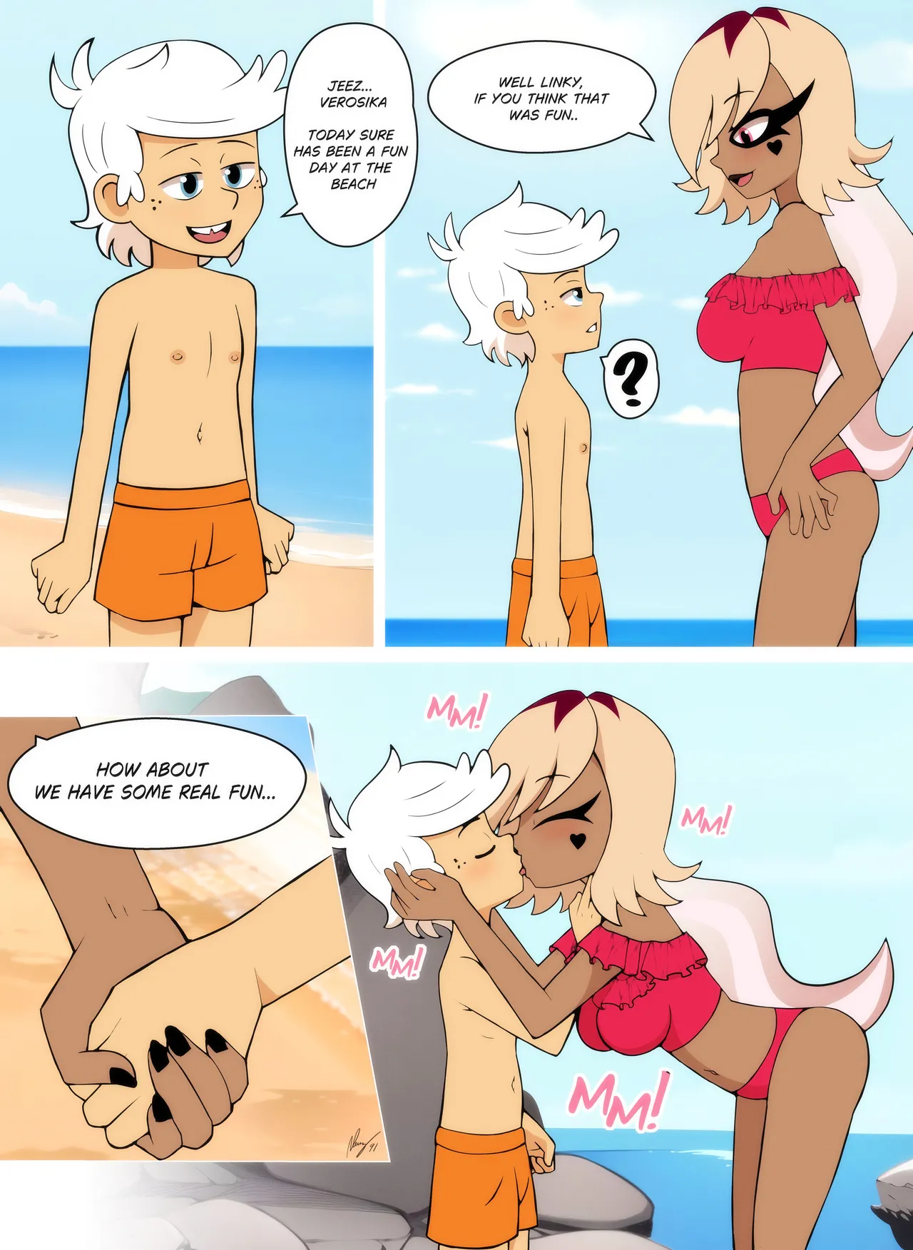Lincosika's Beach Day porn comic picture 2