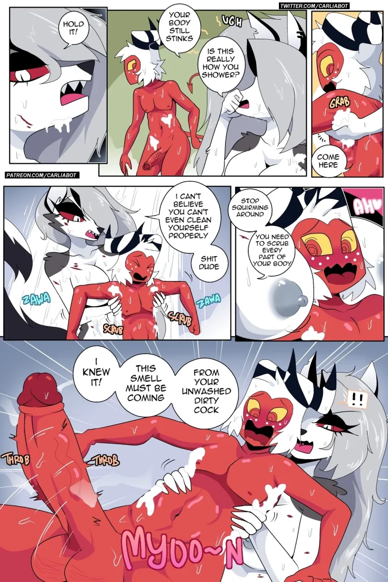 Loona teaches Moxxie how to clean himself porn comic picture 2