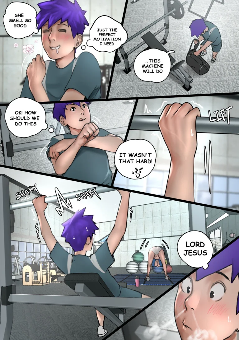 Lucy Gym Encounter porn comic picture 6