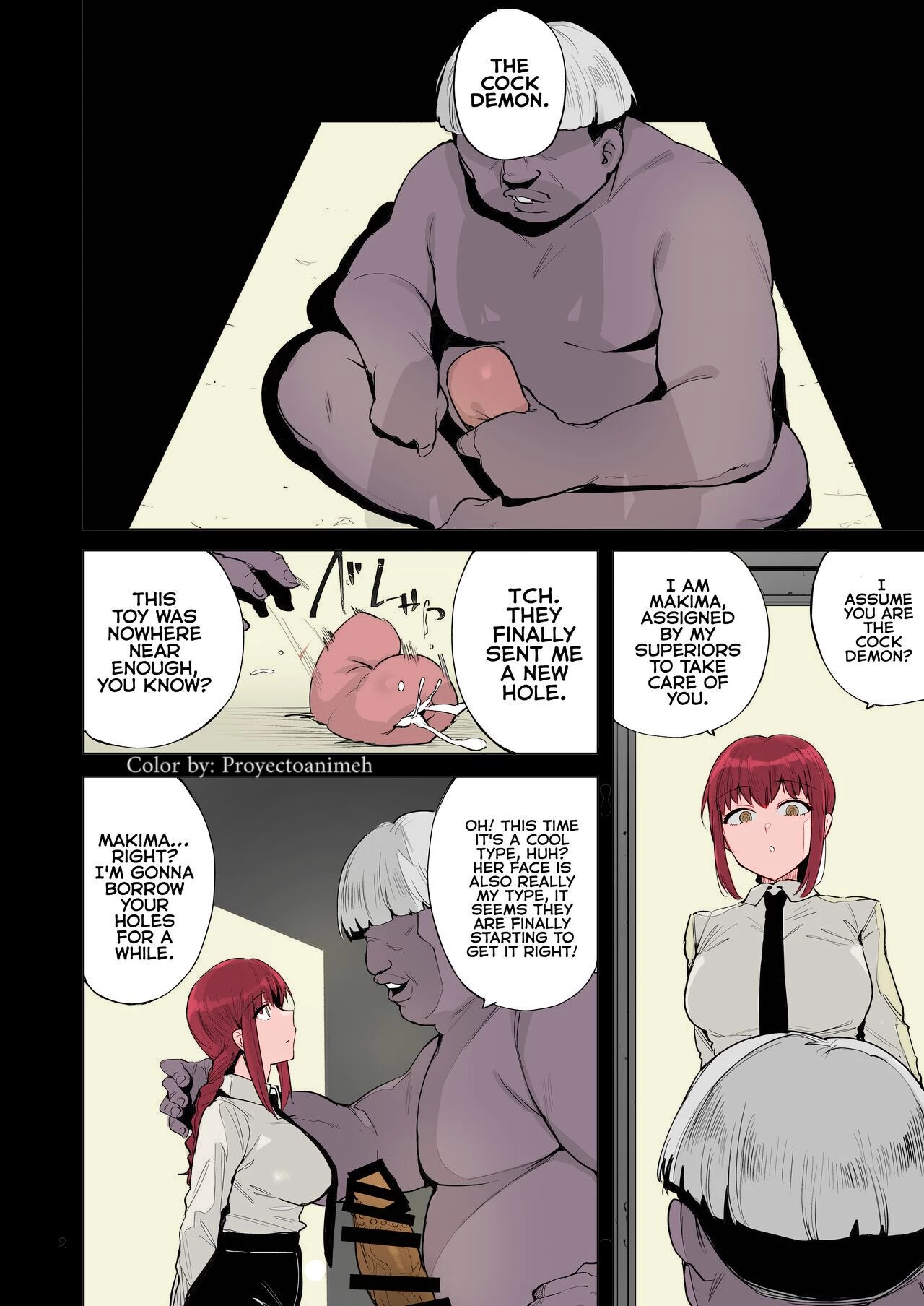 Makima VS Chinpo no Akuma [Colorized] porn comic picture 3