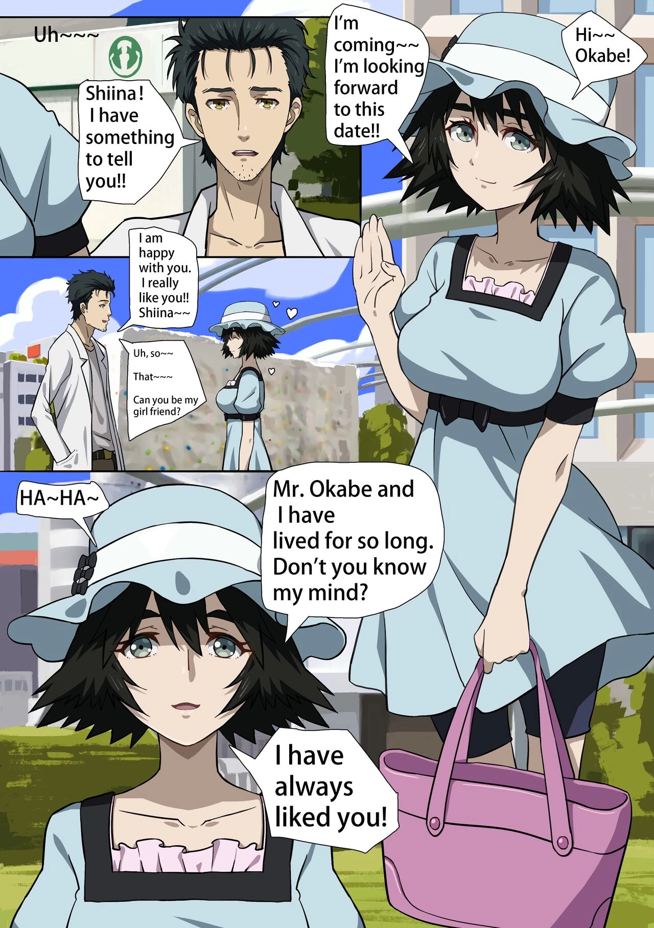Makise Kurisu's love and sex porn comic picture 1